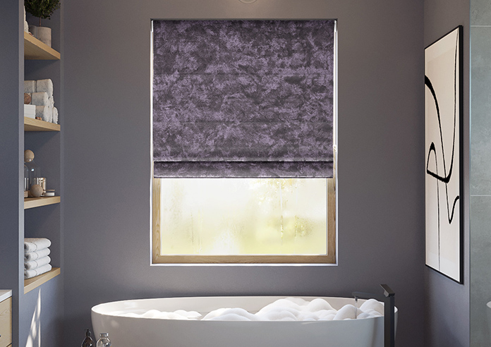 Cyrus Crushed Velvet, Deep Purple - Twist&Fit Roman Blind - Image 3